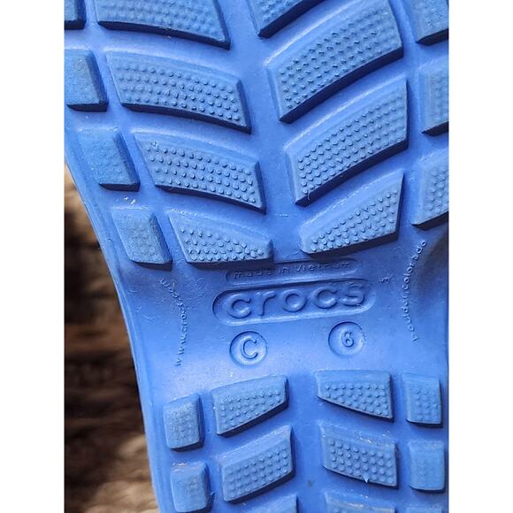 Crocs 12803 Kids Blue Rubber Pull On With Handles Outdoor Rain Boots Size c 6 - Picture 11 of 11